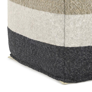 Square Pouf Ottoman 18 Inch – Multicolor Boho Footstool