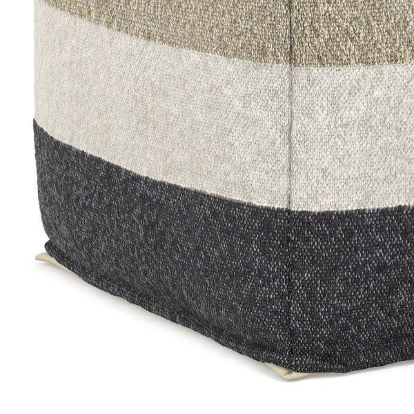 Square Pouf Ottoman 18 Inch – Multicolor Boho Footstool