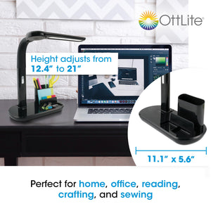 LED Pivoting Bankers Lamp with USB Charging Port