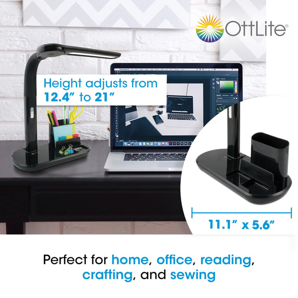 LED Pivoting Bankers Lamp with USB Charging Port