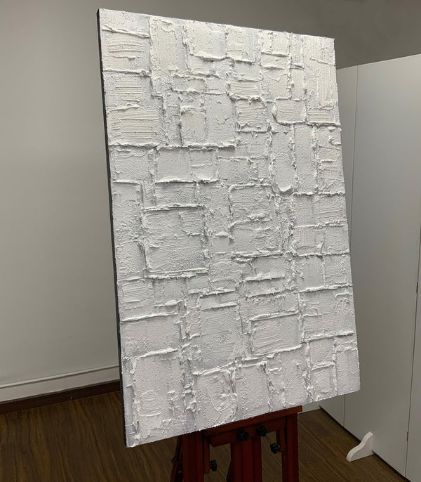 Hand-Painted Abstract Canvas Wall Art – 30x45 Inch Vertical Minimalist Painting