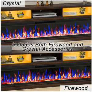 58" Fireplace TV Stand with 52" Electric Fireplace for TVs Up to 65"