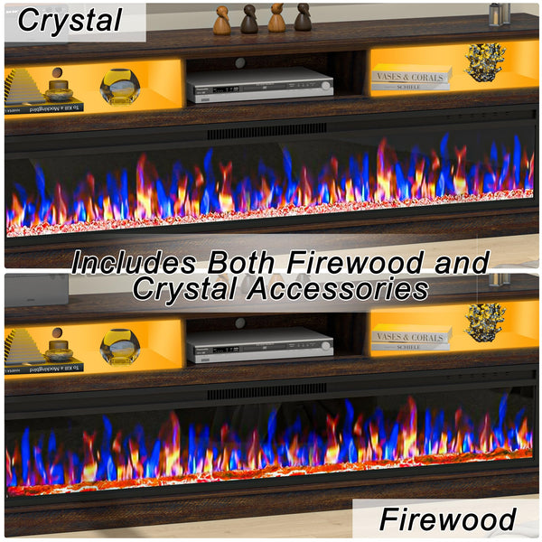 58" Fireplace TV Stand with 52" Electric Fireplace for TVs Up to 65"