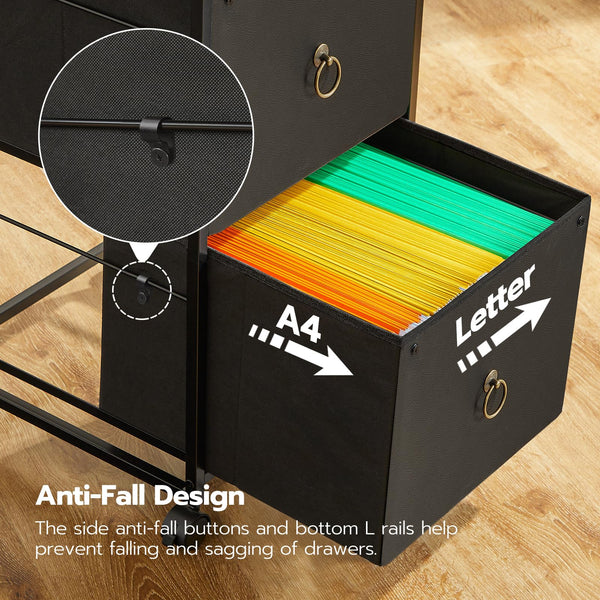 2-Drawer Mobile File Cabinet with Casters