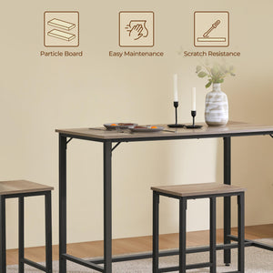 3-Piece Counter Height Dining Table Set with Bar Stools
