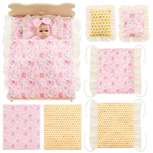 18 Inch Doll Bedding Set 6-Piece with Comforter, Mattress & Pillow