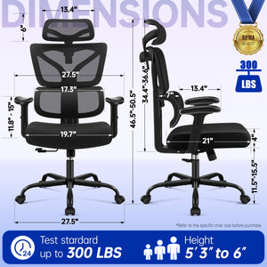 Ergonomic High-Back Mesh Office Chair with Lumbar Support