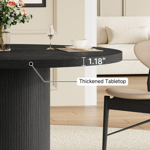47" Round Dining Table with Fluted Base