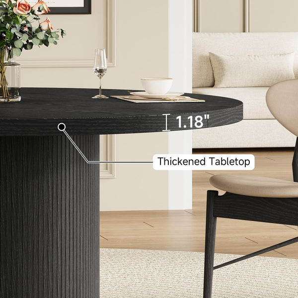 47" Round Dining Table with Fluted Base
