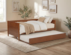 Mid-Century Modern Twin Daybed with Trundle