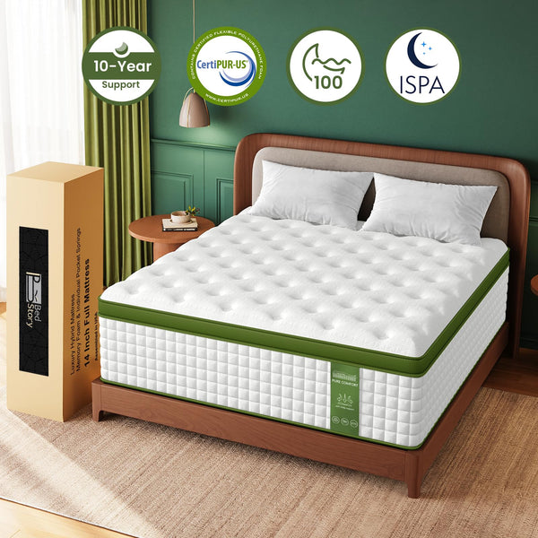 Queen Mattress – 12 Inch Cooling Gel Hybrid, Medium Firm, Pocket Spring