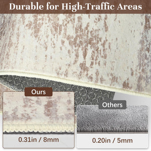 Soft Low-Pile Area Rug 5x7 | Tufted Cotton Backing | Multi-Pattern