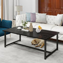 Rectangular Coffee Table with Metal Frame and Wood Top