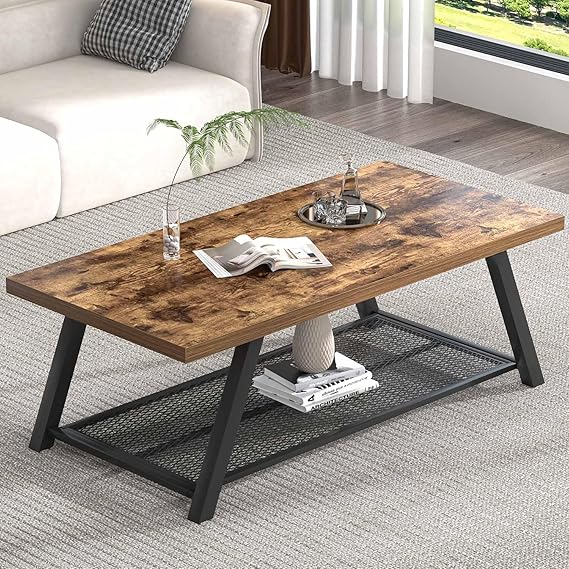 47" 2-Tier Coffee Table with Storage