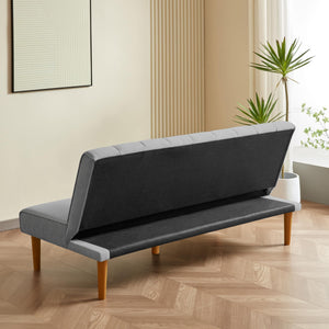 Convertible Futon Sofa Bed – Gray Woven