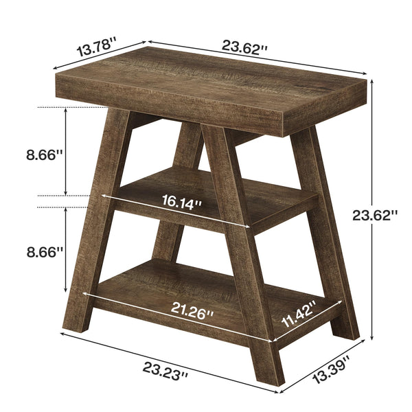 3-Tier Farmhouse End Table with Storage