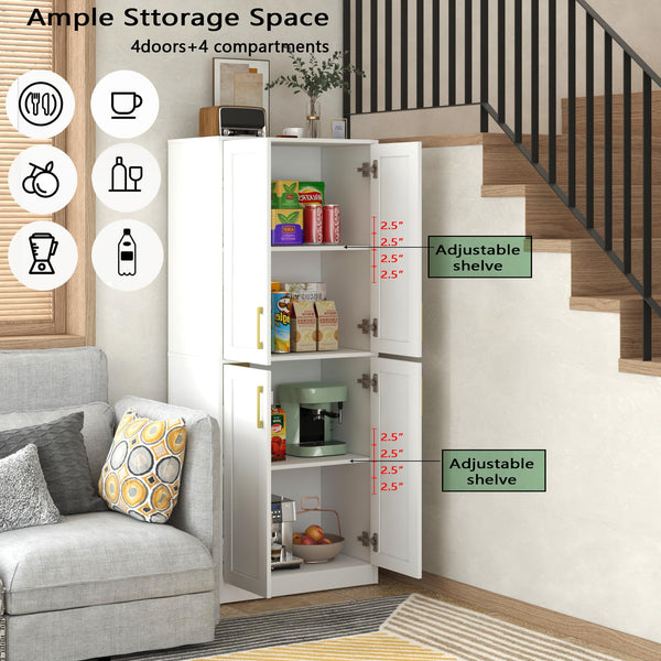 Tall Storage Cabinet with Doors & Adjustable Shelves