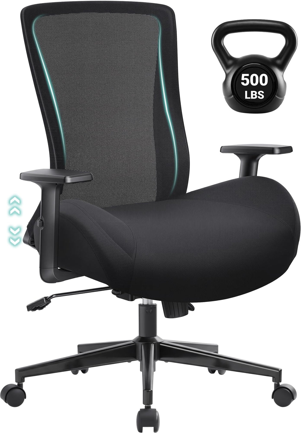 Big & Tall Ergonomic Mesh Office Chair – 500 lb Capacity
