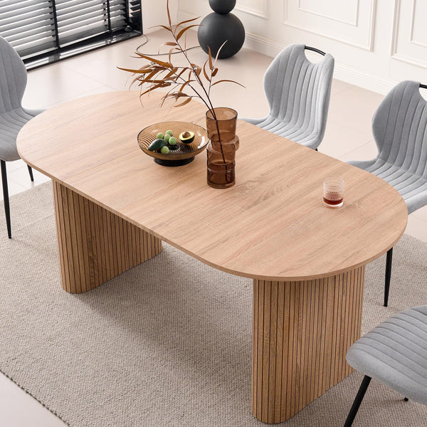 70.8" Oval Dining Table for 4-6 People