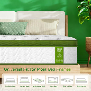 Twin Gel Hybrid Mattress – 10 Inch Euro Top, Pocket Springs, Medium Firm
