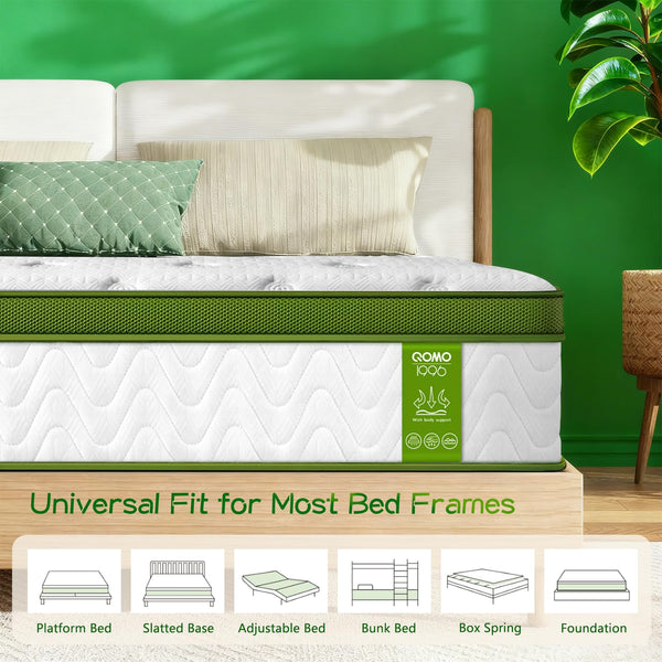 Twin Gel Hybrid Mattress – 10 Inch Euro Top, Pocket Springs, Medium Firm