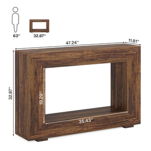 47-Inch Farmhouse Console Table with Storage