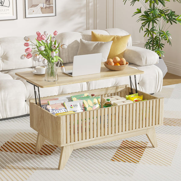 Lift Top Coffee Table with Hidden Compartment and Storage