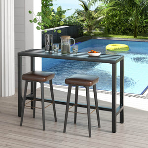 Metal Outdoor Bar Table – Counter Height Pub Dining Table