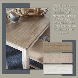 7-Piece Farmhouse Dining Table Set with 6 Upholstered Chairs