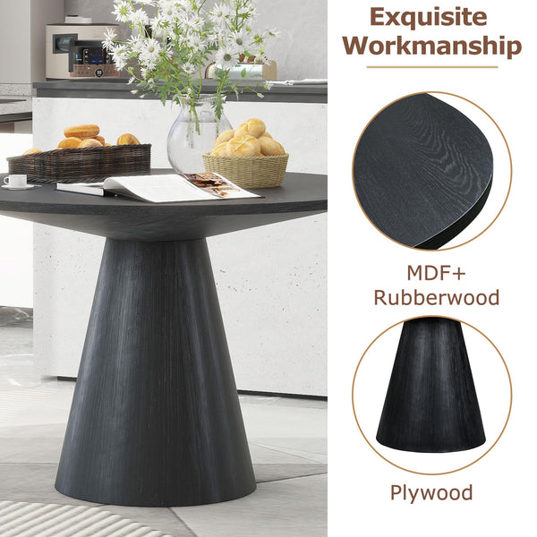 Round Dining Table – Retro Wooden, Seats 4