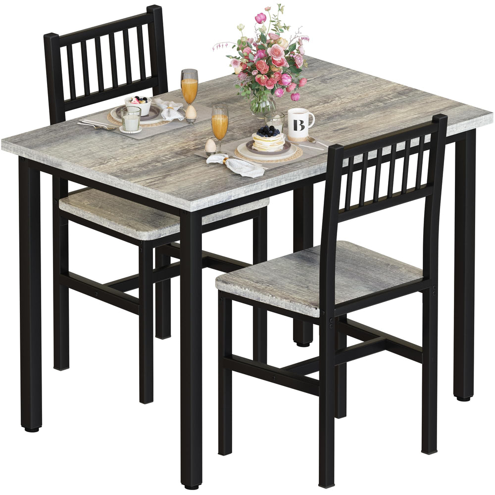 3-Piece Dining Table Set for 2 with Stools