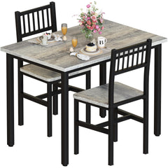 3-Piece Dining Table Set for 2 with Stools