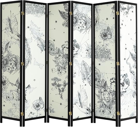 8-Panel Folding Room Divider Screen