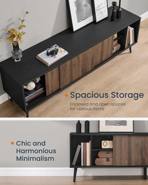 63-Inch TV Stand with Sliding Doors & Storage