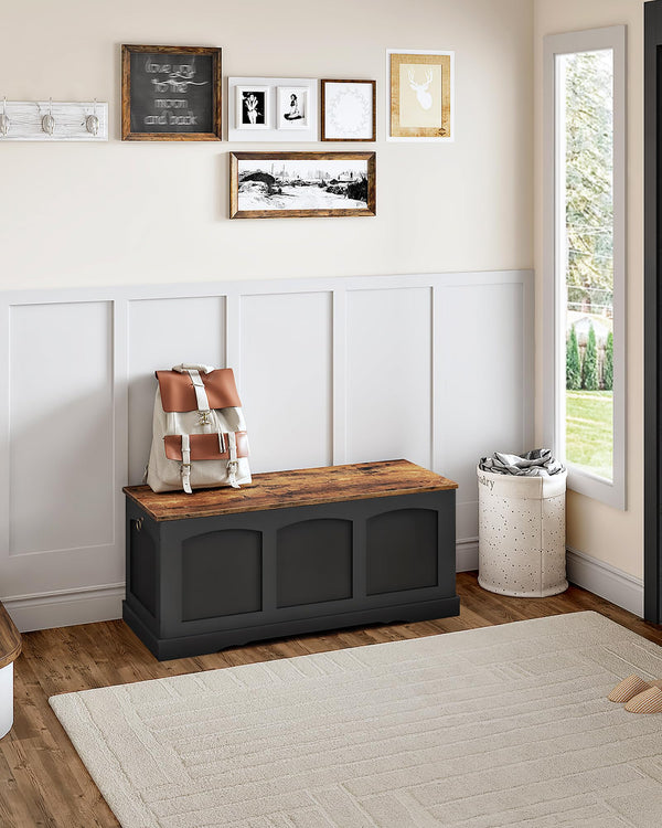 Storage Chest Bench with Lift Lid and Safety Hinge