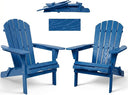 Folding Solid Wood Adirondack Chair with Pre-Assembled Backrest