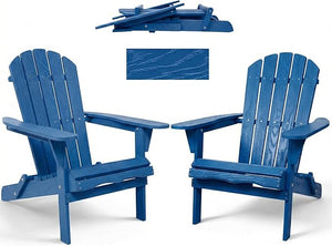 Folding Solid Wood Adirondack Chair with Pre-Assembled Backrest