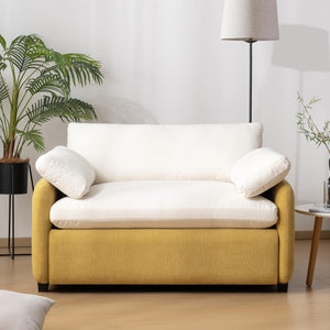 Oversized Chenille Accent Armchair with Throw Pillows