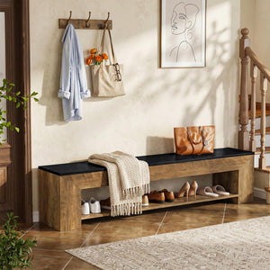 71-Inch Extra Long Entryway Bench with Shoe Storage
