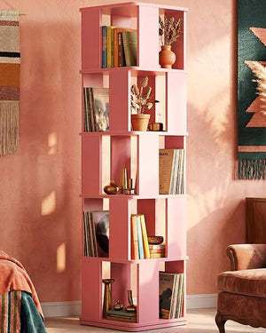 5-Tier Rotating Bookshelf Tower
