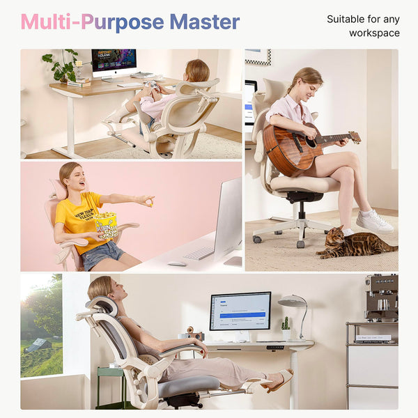 Ergonomic Office Chair with Lumbar Support & Footrest