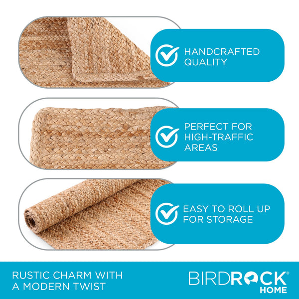 3x5 Natural Jute Area Rug – Braided, Handcrafted