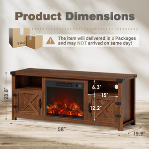 Fireplace TV Stand with Storage 54-Inch
