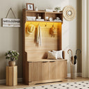 Farmhouse Hall Tree with Bench & Shoe Storage