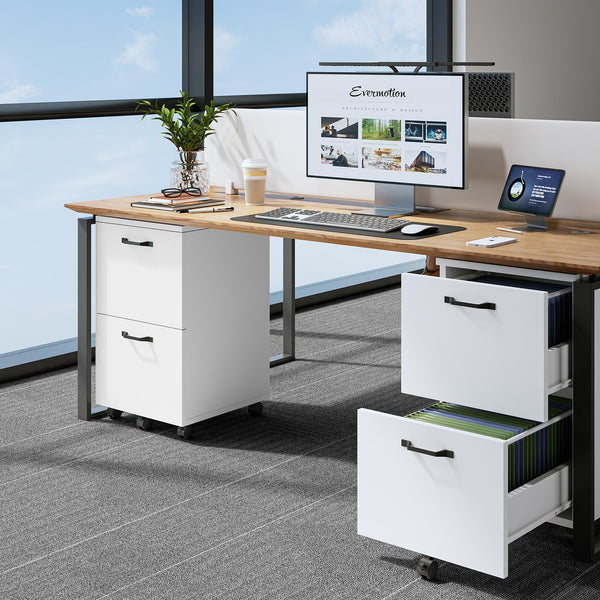 2-Drawer Rolling Filing Cabinet with Printer Stand