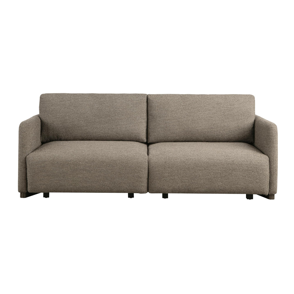 Convertible Sleeper Sofa Queen Size – Boucle Fabric, Wood Legs