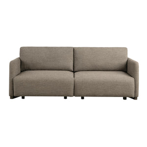 Convertible Sleeper Sofa Queen Size – Boucle Fabric, Wood Legs