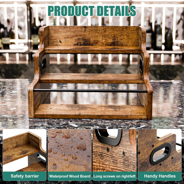3-Tier Countertop Liquor & Wine Display Shelf