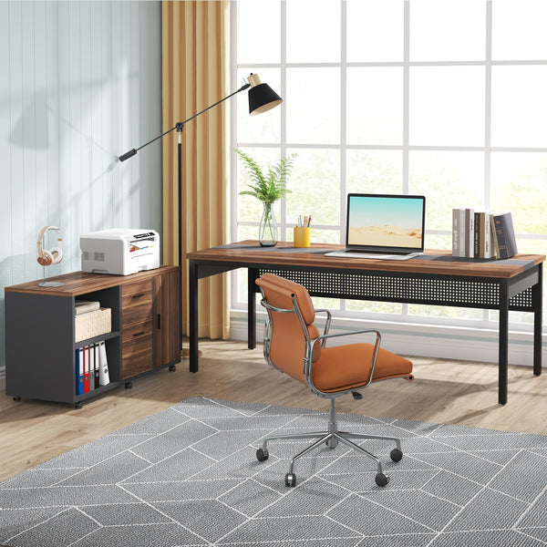 Large Executive Office Desk 70.8 Inch with Privacy Panel