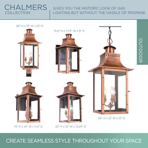 Aged Copper Outdoor Wall Lantern 2-Light